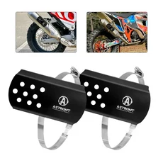 블랙실버 오토바이 범용 배기 파이프 보호대 열 실드 커버 가드 Antiscalding 액세서리, two Silver