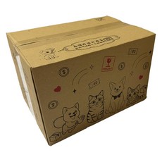 三層瓦楞紙箱 彩繪毛孩版面, 1個