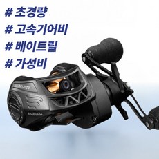 [Rooblinos] 초경량 베이트릴 대륙의 다이와 고속기어비 민물 바다 낚시 공용, 왼손 (AK2000L)