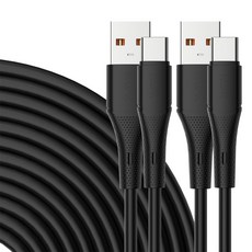 와피크 A타입-C타입 PD 60W 고속충전 케이블 YT01, 2개, 블랙, 1.2m
