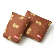 오우아스튜디오 어린이집 준비물 방수 파우치 2종 세트, 듀이 브라운