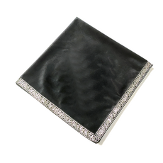 더풀타로 골드 실버 자수 논슬립 타로카드 스프레드 천, 블랙 실버, 1개