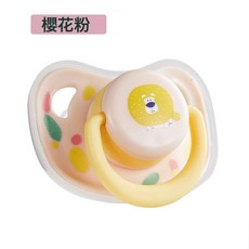 DIU 嬰兒食品級硅膠安撫奶嘴防脹氣寶寶安睡型安慰奶嘴磨牙牙膠收納盒, 1個, 如圖, 粉色【帶防塵蓋】+收納盒