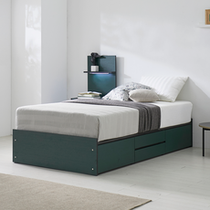 가구페스타 인텐스 2단 수납침대 슈퍼싱글(SS) 침대프레임 무헤드형, 딥그린
