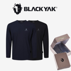 블랙야크 공용 라운드 더블 긴팔티 흡한속건 기능 선물 2장1세트 1BYRTXV901