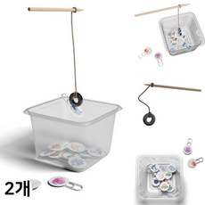 바다 낚시놀이 만들기 자석의성질 인력 학습 물고기잡기 보드게임 과학실험교구 (2인용), 1개