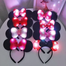 쿠쿠스토어 LED 사랑스러운 큰 귀 Bowknot 머리띠 여성을위한 및 어린이 파티 선물 액세서리, 01 싱글 사이즈, 07 8 PCS