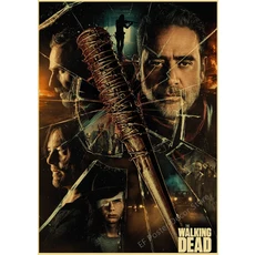 워킹 데드 포스터 Rick Grimes/Daryl Dixon 인쇄 공포 TV 쇼 빈티지 홈 룸 아트 벽 장식 복고풍 그림, 02 A4, 38 31