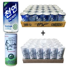 일화 천연사이다190ml(30캔) + 솔의눈240ml(30캔), 60개, 190ml