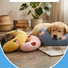 뉴우즈 강아지 베개 반려동물용품, 옐로우