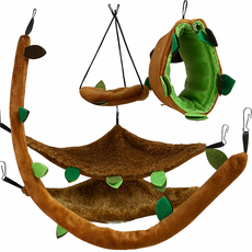 피그미다람쥐 용품 놀이터 은신처 장난감 해먹, 1개, 브라운