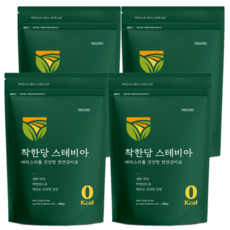 100% 자연유래 스테비아 설탕 대체 천연 감미료 NON GMO 에리스리톨 제로칼로리, 400g, 4개