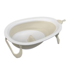 폴레드 유아용 허그베어 2in1 접이식 욕조, 크림