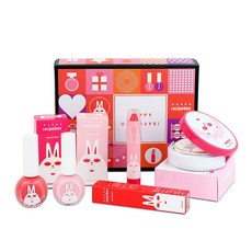 레시피박스 어린이 화장품 메이크업 스페셜 프린세스 선물 세트, 매니큐어(보타니칼핑크+체리블라썸)+선쿠션+립크레용, 1세트