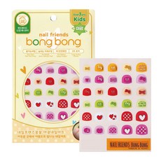 Bonbon Friends Nail Friends Bonbon 指甲油適合 3-7 歲兒童, Robbin And Heart, 1入