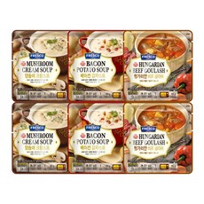 오뚜기 프레스코 스프 3종 각 2개 베이컨감자+양송이크림+헝가리안비프굴라쉬, 180g, 1세트