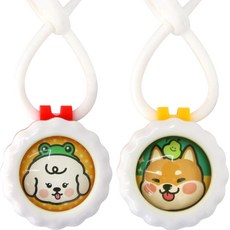 그로미펫 모기.진드기 기피 강아지 산책 아로마 목걸이 클립, 레드클립+엘로우클립, 2개