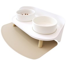 [국내산]그로미펫 반려동물 강아지 고양이 실리콘 식기매트, 1개, 크림