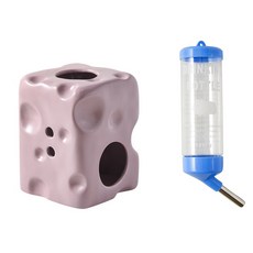 델라무드 치즈 올인원 햄스터 은신처 급수기 물통, 퍼플, 1개