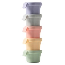 실유니티 실리콘 이유식 보관 밀폐용기, 1세트, 혼합색상(핑크, 그레이, 옐로우, 그린, 퍼플), 50ml