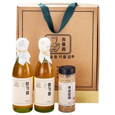 [더싱싱] 저온압착 참기름 350ml+들기름 350ml+깨 100g 선물세트, 1세트