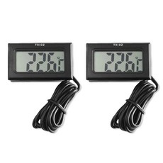 [1+1기획] 트리오즈 어항 온도계 냉장고 센서 디지털 온도계, 2개, 블랙