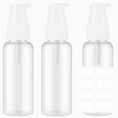 비타벨로 여행용 화장품 소분 펌핑 공병 60ml + 라벨스티커, 3개