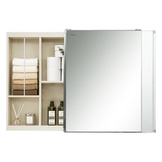 도비도스 대림 전면 거울 슬라이딩 욕실 수납장 DBF-12 방문설치, 아이보리, 1개