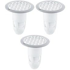3개 세트 하수구 트랩 3중 차단 배수구 냄새 화장실 세탁실 악취방지 거름망 베란다 세탁기 막힘 제거 욕실 하수구망 덮개 마개 벌레 차단망 개폐기, R19099W(화이트 3개입, 1세트