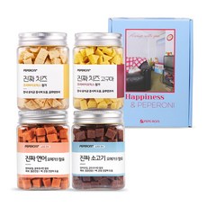 페페로니 진짜 시리즈 4개 SET 연어+소고기+치즈+치즈고구마, 소고기,연어,치즈,치즈고구마, 180g, 1세트