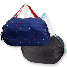 일상온 에코 아코디언장바구니 접이식 가방, 1개, 네이비하트+진그레이