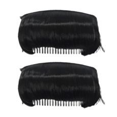 달래봄 정수리 윗머리 볼륨 헤어뽕 빗핀 부분가발, 2개, 내추럴블랙