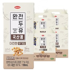 한미 완전두유 더진한 국산콩 무가당, 190ml, 64개