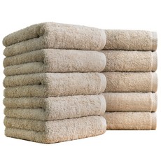 코튼앨리 호텔 수건 40수 200g 코마사 타올, 베이지, 10개