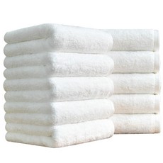 코튼앨리 호텔 수건 40수 200g 코마사 타올, 화이트, 10개