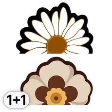 투데이리빙 1+1 플라워 규조토 발매트 빨아쓰는 욕실 주방 화장실 현관 워셔블 논슬립 매트 빠른 물흡수 발수건 인테리어 바닥 러그, R98830B(B타입, 2개