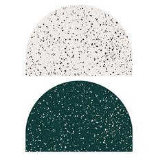 투데이리빙 1+1 반원형 빨아쓰는 규조토 발매트 욕실 주방 화장실 현관 워셔블 논슬립 매트 빠른 물흡수 발수건 인테리어 바닥 러그, 2개, R98848C(크림+터쿼즈