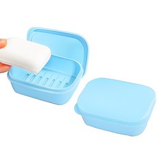 고씨네 헬로솝 휴대용 물빠짐 비누케이스, 블루, 2개