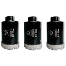 씨앤공구 실속형 융착 코어 비트 홀쏘 포세린 타일 홀커터 싱크대 수전 배관, 그라인더용(M10 35mm, 3개입