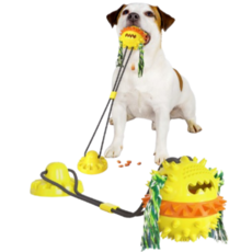 Devence 狗狗拖船款拉力玩具, 黃色, 1入