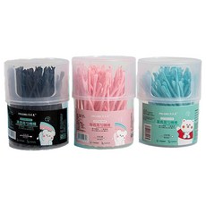 [1+1] 일회용 플라스틱 귀이개 기능성 친환경 면봉, 블랙1+1(200개입), 100개입