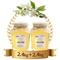 자연 감동벌꿀 아카시아 야생화(잡화) 소백산 토종꿀 2.4kg대용량, 2.4kg, 2개