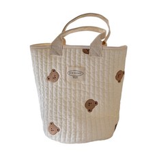 돗투돗 정품 뉴 100수 누빔 자수 원형 마실백, 돗꼼