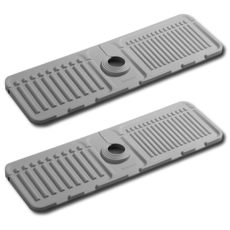 깔끔조아 세면대 실리콘 물빠짐 드라잉 매트, 2개, 그레이