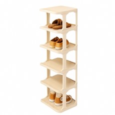 縫隙玄關6層鞋架, 白色, 1個