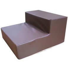 Ggassine 狗狗2層W寬版人造皮革階梯, 棕色, 1個