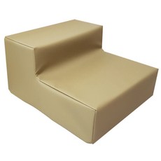 Ggassine 狗狗2層W寬版人造皮革階梯, 米色, 1個