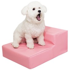 Ggassine 狗狗2層W寬版人造皮革階梯, 粉紅色, 1個