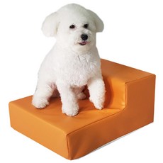 Ggassine 狗狗2層W寬版人造皮革階梯, 橘色, 1個