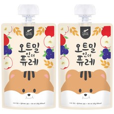 리틀스푼 오트밀인더퓨레, 혼합맛(사과/블루베리/귀리), 100g, 2개